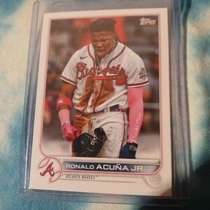 Topps Braves Player Card with Red and Black Highlights